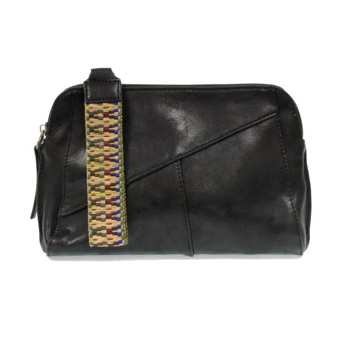 Gigi Crossbody clutch with woven wrist strap