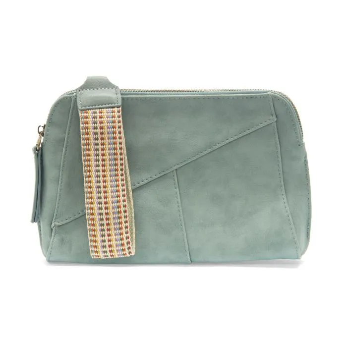 Gigi Crossbody clutch with woven wrist strap