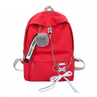 Girls Punk Lace-Up School Backpack