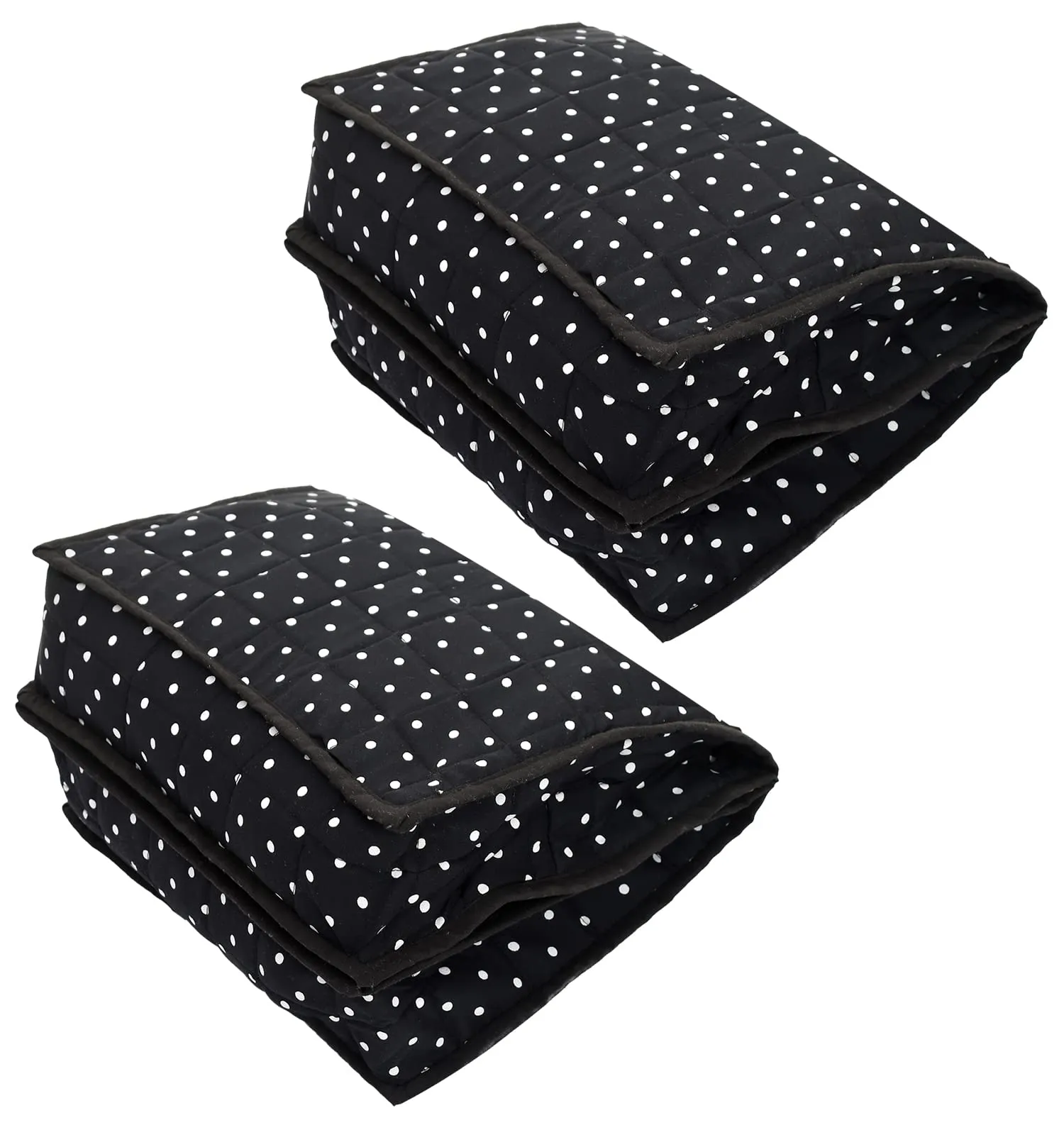 Heart Home Dot Printed Cotton Garments Storage Bag For Undergarments Lingerie Innerwear: Socks: Dipper With 2 Tranasparent Compartment- Pack of 2 (Black) -45HH036