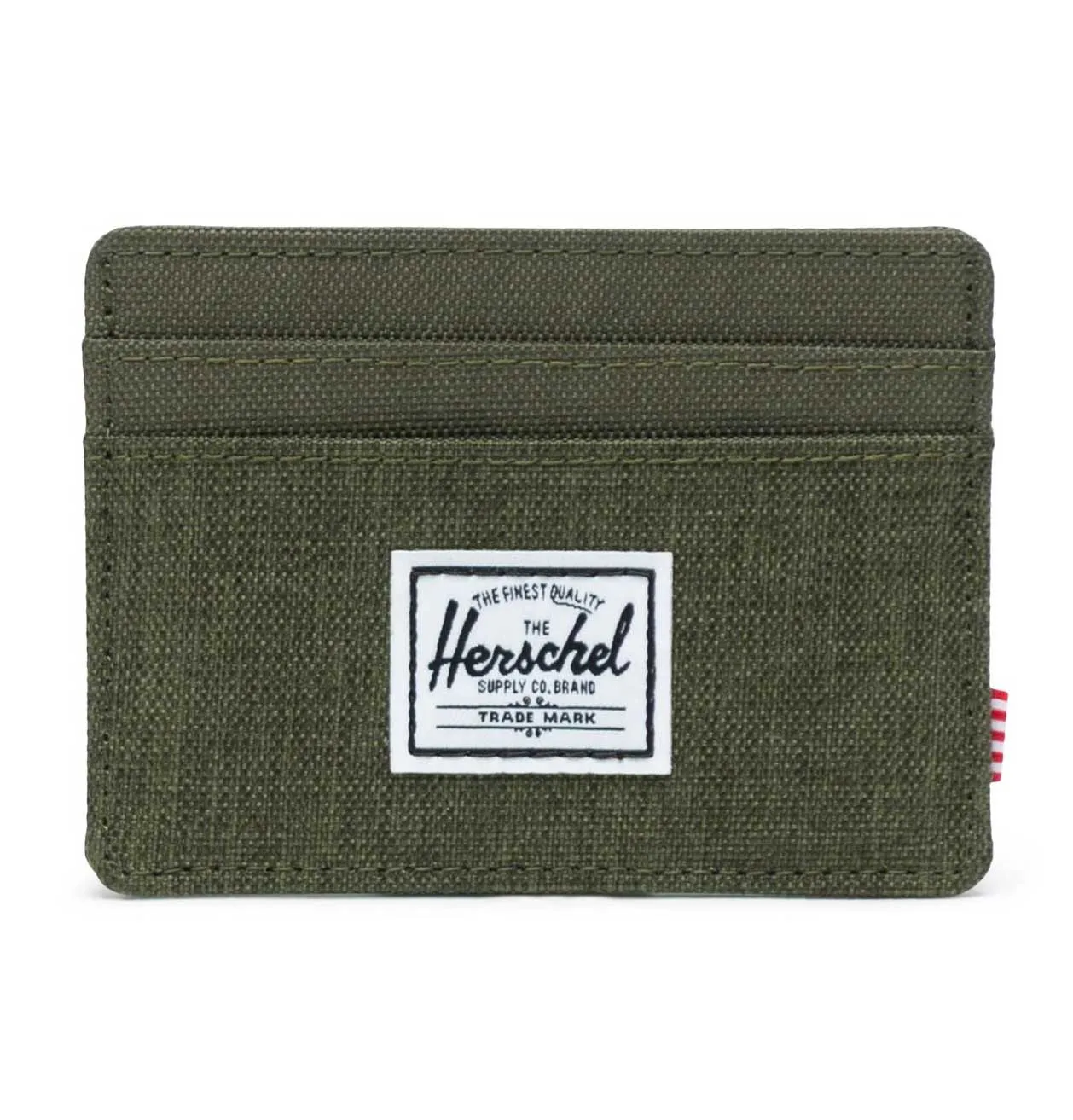 Herschel Charlie Card Holder – Olive Night Crosshatch/Olive Night