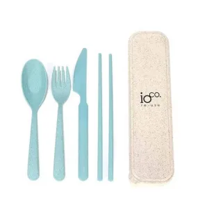 ioCO. - Wheat Straw Fibre Cutlery Set - Green/Blue