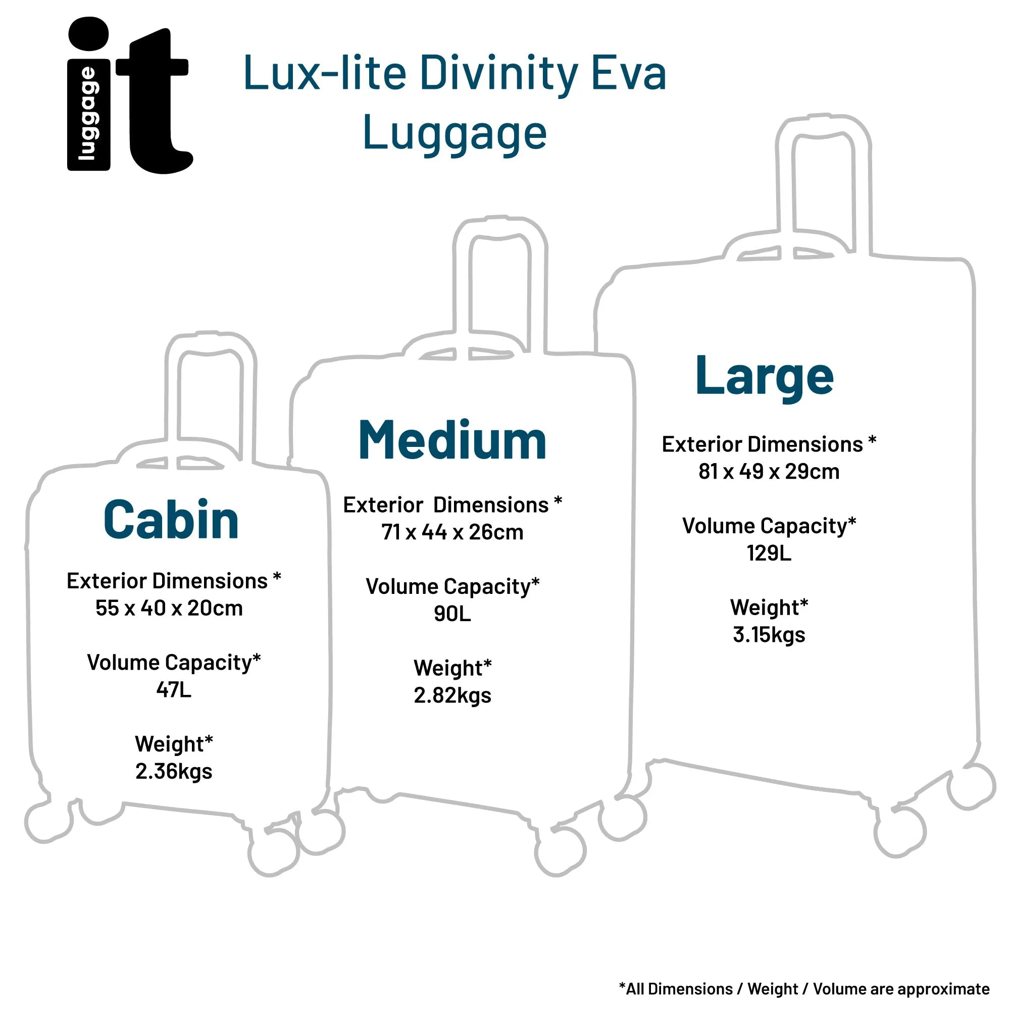 IT Luggage Suitcase Lux-lite Divinity Eva -  Mauve/Rose Gold