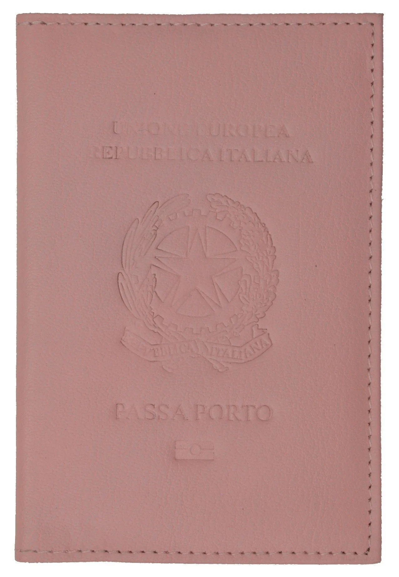 Italy Passport Wallet with Credit Card Holder Genuine Leather Passport Cover with Italy Emblem Embossed Passaporto 601 BLIND Italy