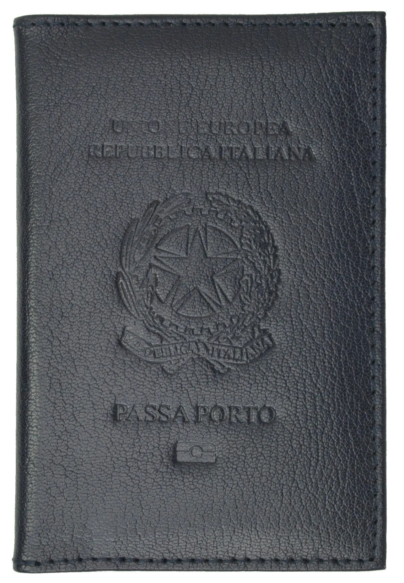 Italy Passport Wallet with Credit Card Holder Genuine Leather Passport Cover with Italy Emblem Embossed Passaporto 601 BLIND Italy