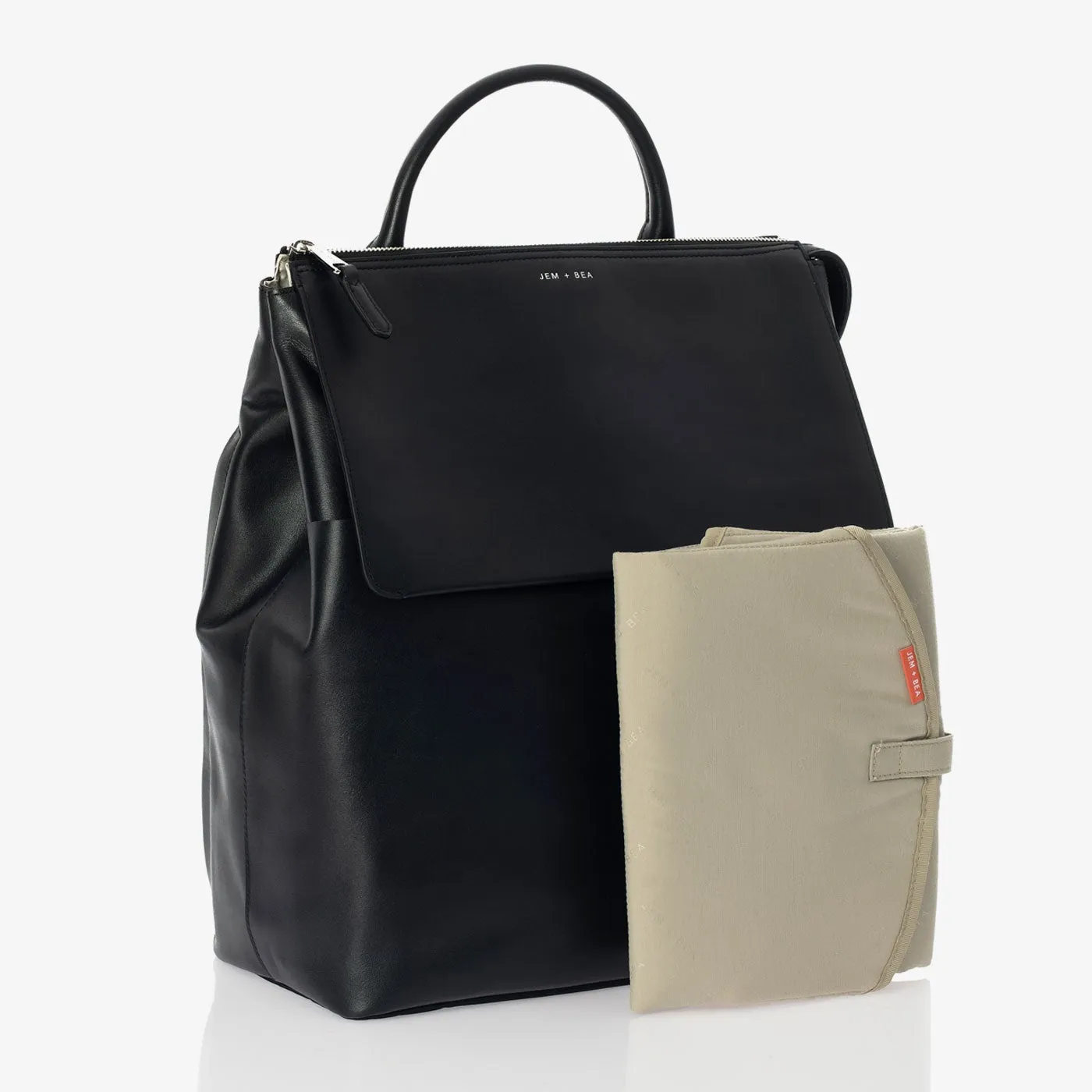 Jem   Bea Jemima Diaper Bag | Ada Backpack Black Leather