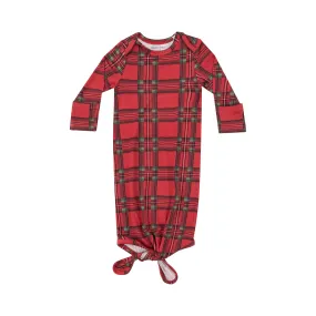 Knotted Gown - Vintage Holiday Plaid