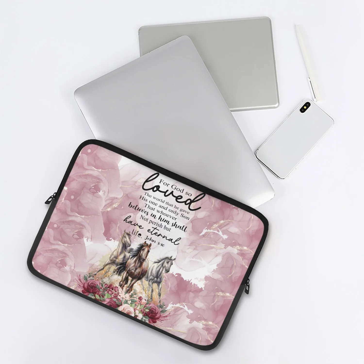 Laptop Sleeve - without handles - Horses Bible Quote