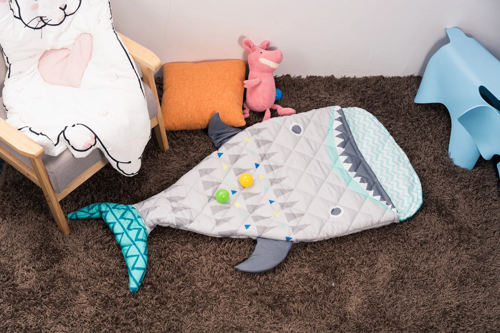 Large kids sleeping bag shark