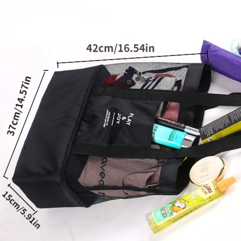 Large Transparent Mesh Bag for Busy Women onthego