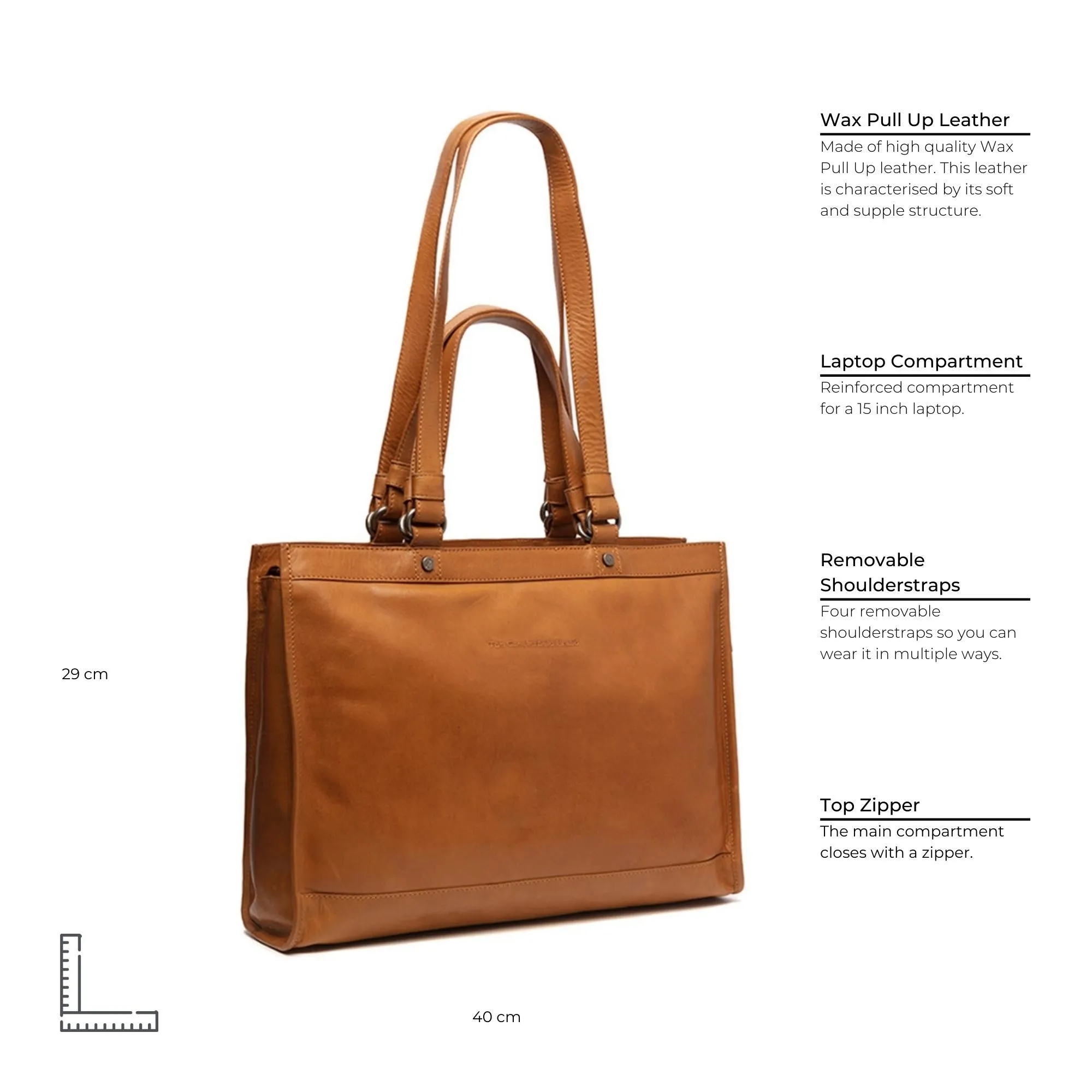 Leather Shopper Cognac Lima