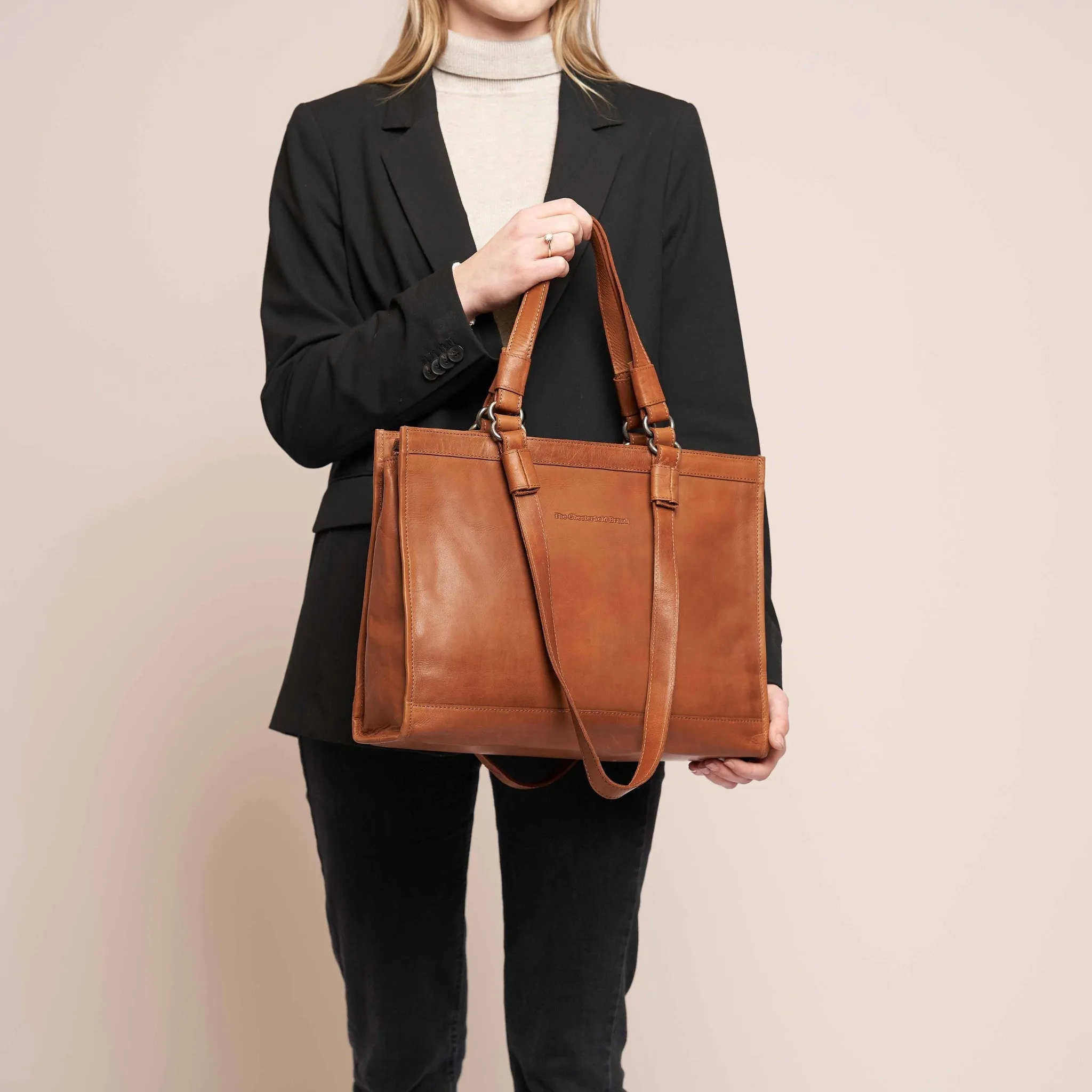 Leather Shopper Cognac Lima