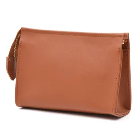 Leather Toiletry Pouch 15  - Brown