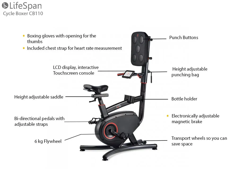 LifeSpan Fitness Cycle Boxer Hometrainer Box-Trainer CB110