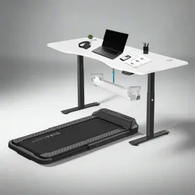 Lifespan Fitness - V-Fold Treadmill with ErgoDesk Automatic White Standing Desk 1800mm   Cable Management Tray