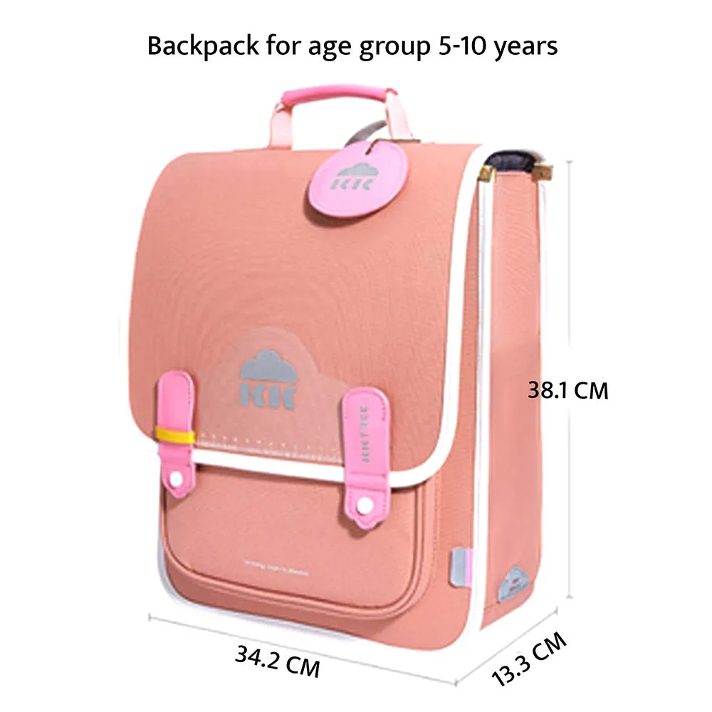 Little Surprise Box Coral Peach Rectangle Style Backpack for Kids, Large