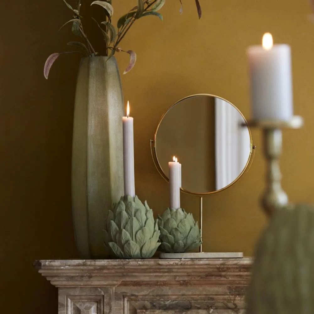 Lou Dark Olive Green Candle Holder