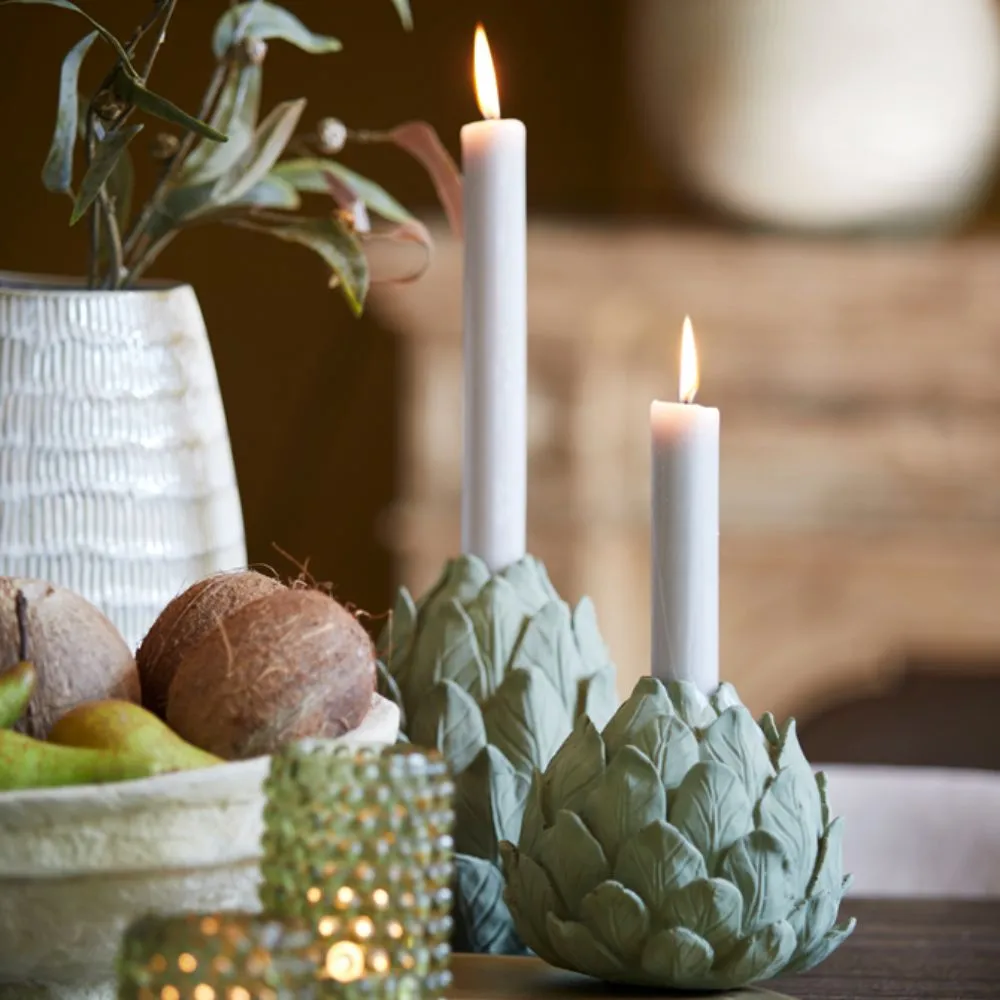 Lou Dark Olive Green Candle Holder