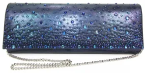 Lunar Argo ZLR402 Navy Rhinestone Clutch Bag