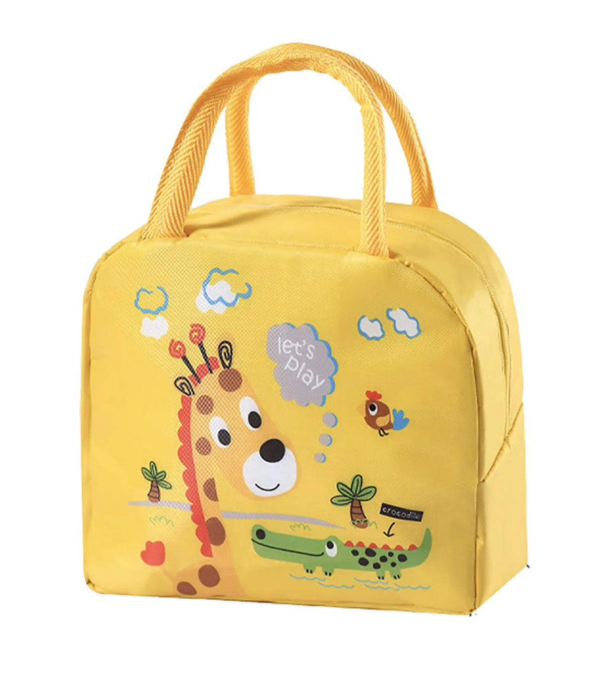 Lunch Box Insulated Bag Soft Leakproof Lunch Bag for Kids Men Women, Durable Thermal Lunch Pail for School Work Office | Fit 6 Cans-Yellow Giraffe