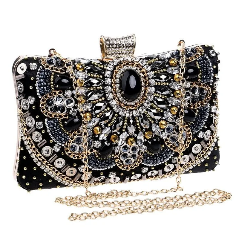 Luxy Moon Black Evening Bag Sparkly Clutch