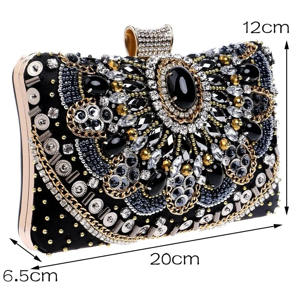 Luxy Moon Black Evening Bag Sparkly Clutch