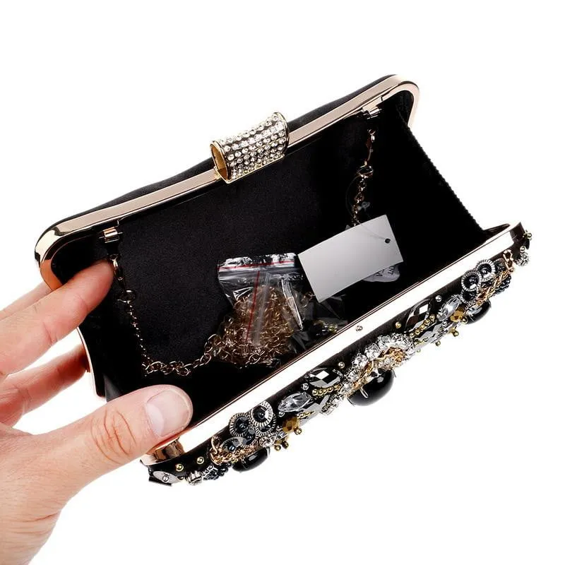 Luxy Moon Black Evening Bag Sparkly Clutch