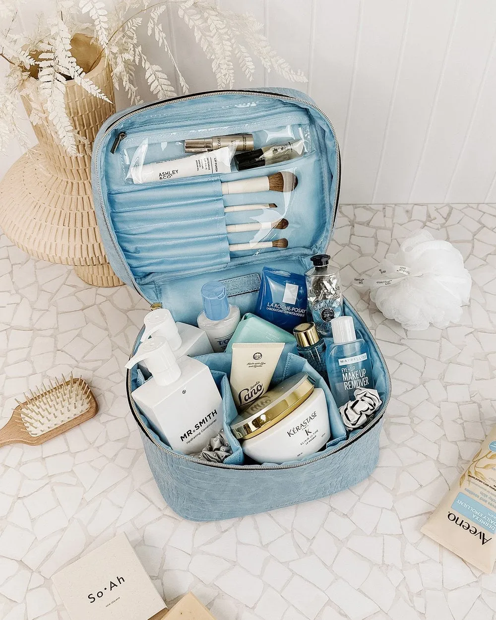 Madrid Beauty Case Croc Chambray