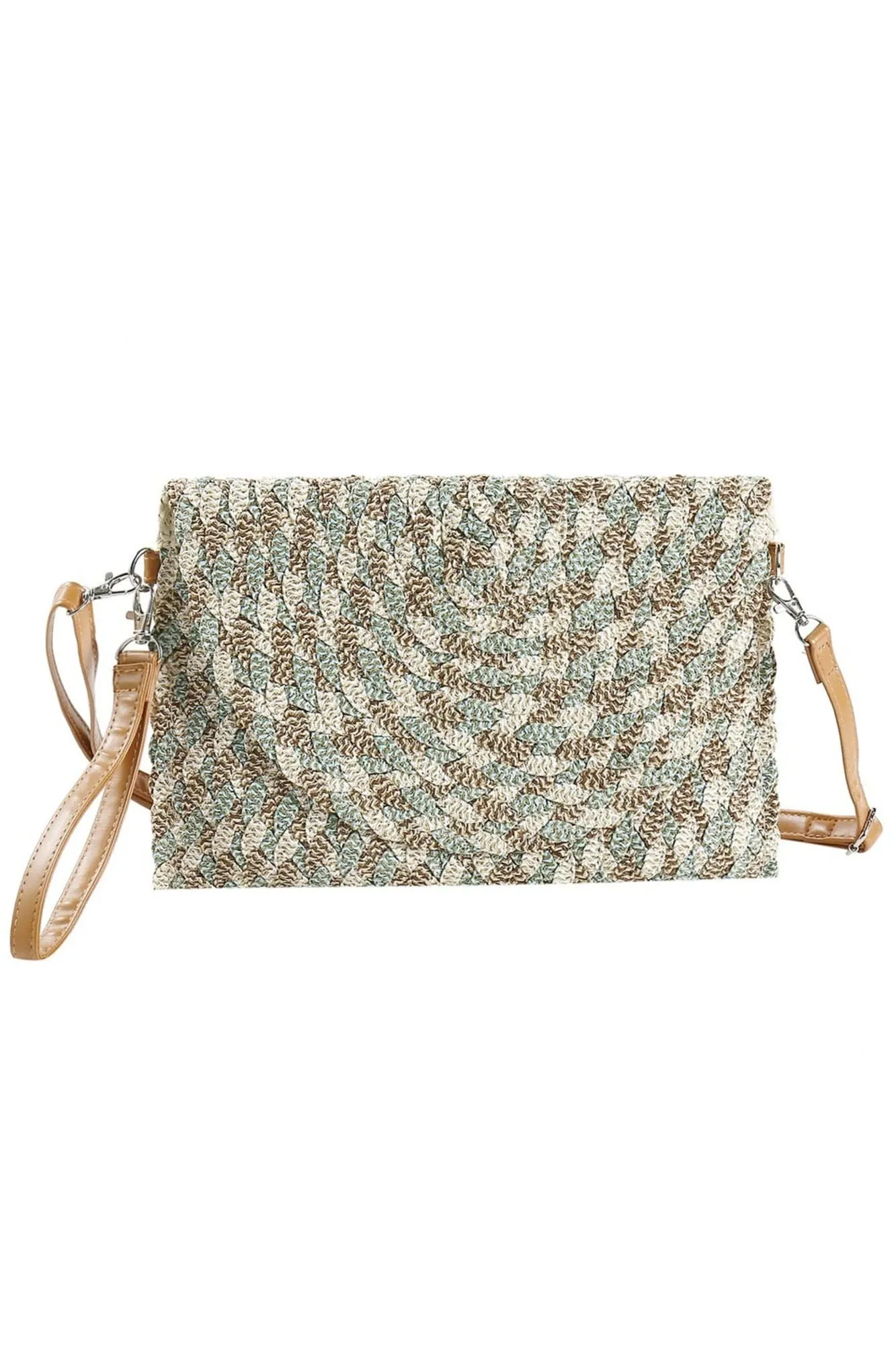 MB0220 Valerie Lurex Mixed Colored Straw Clutch/Crossbody