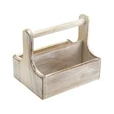 Medium White Wooden Table Caddy- Pack 1