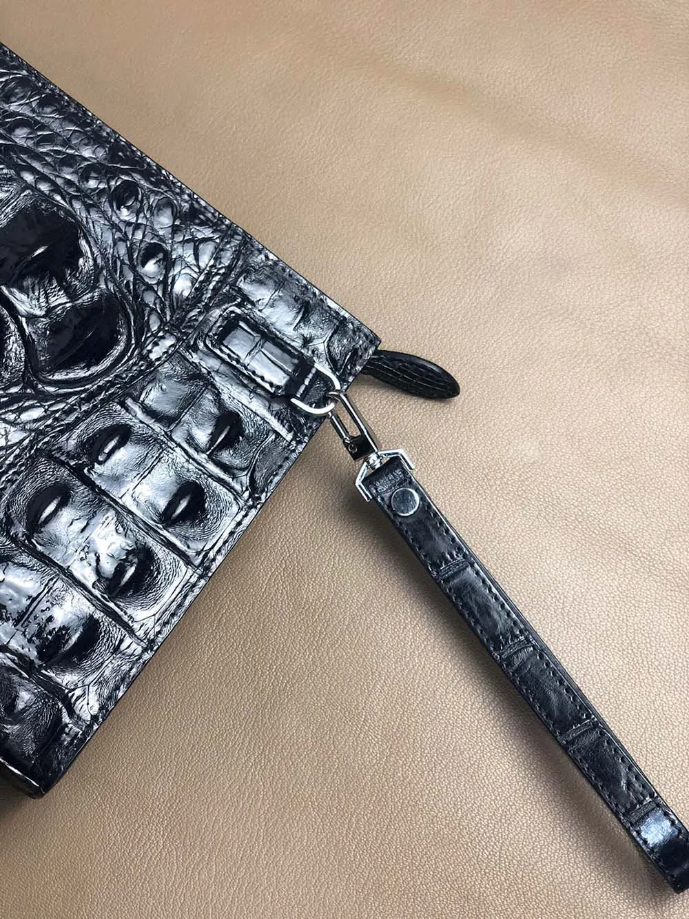 Mens Crocodile Leather Clutch Bag