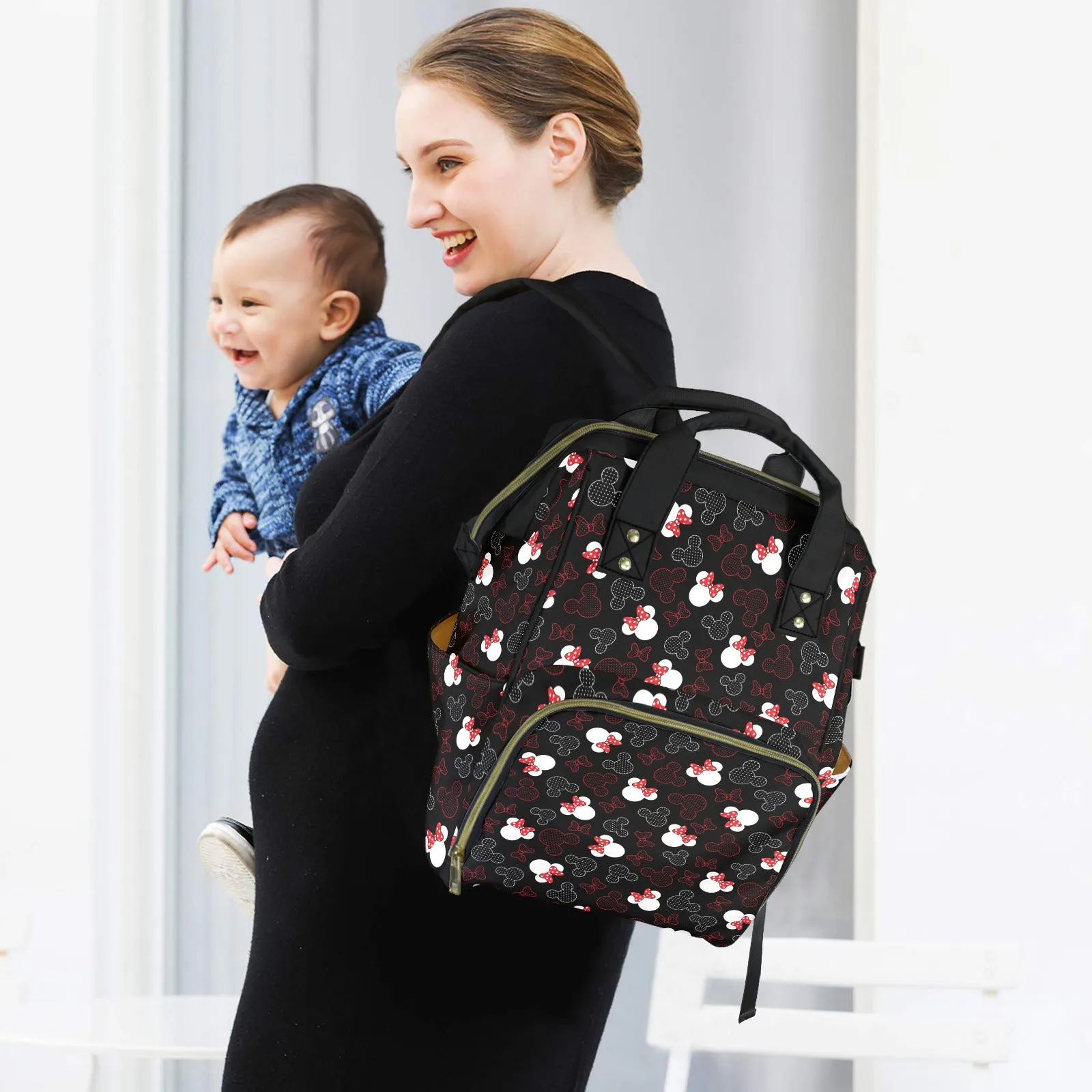 Mickey And Minnie Dots Multi-Function Diaper Bag