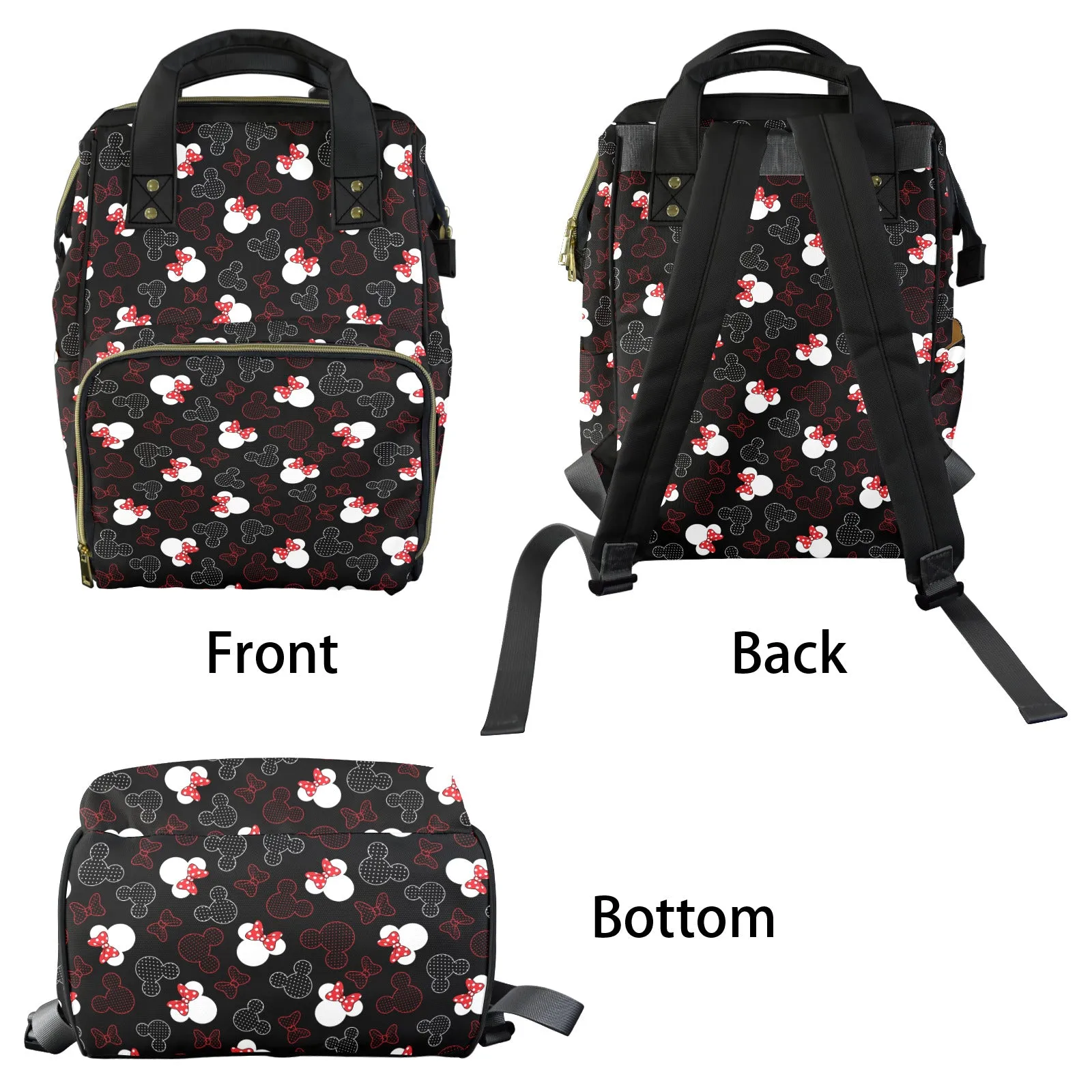 Mickey And Minnie Dots Multi-Function Diaper Bag