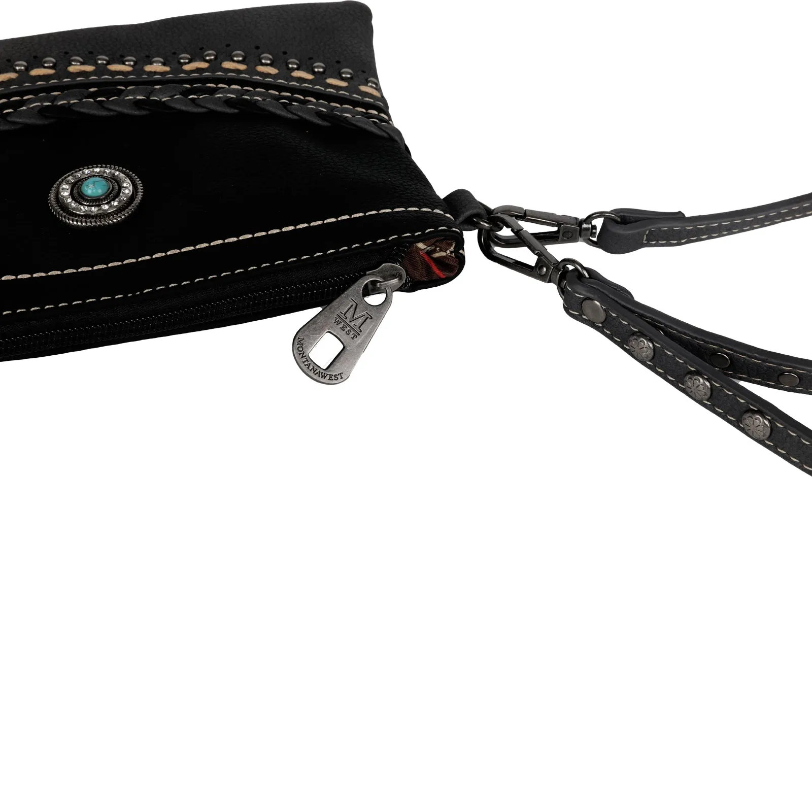 Montana West Stone Concho Crossbody Clutch