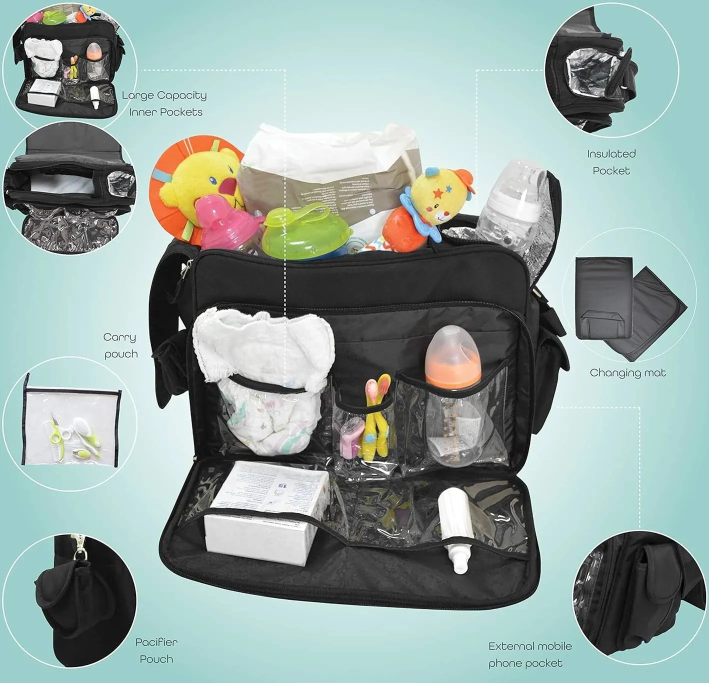 Moon 4Ever Diaper Bags Black