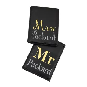 Mr & Mrs Gold Foil Passport Holder Set