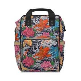 Multifunctional Backpack - Colorful Koi Fish Pattern