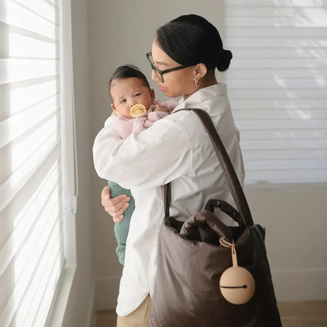 Mushie Pacifier Holder - Powder Blue