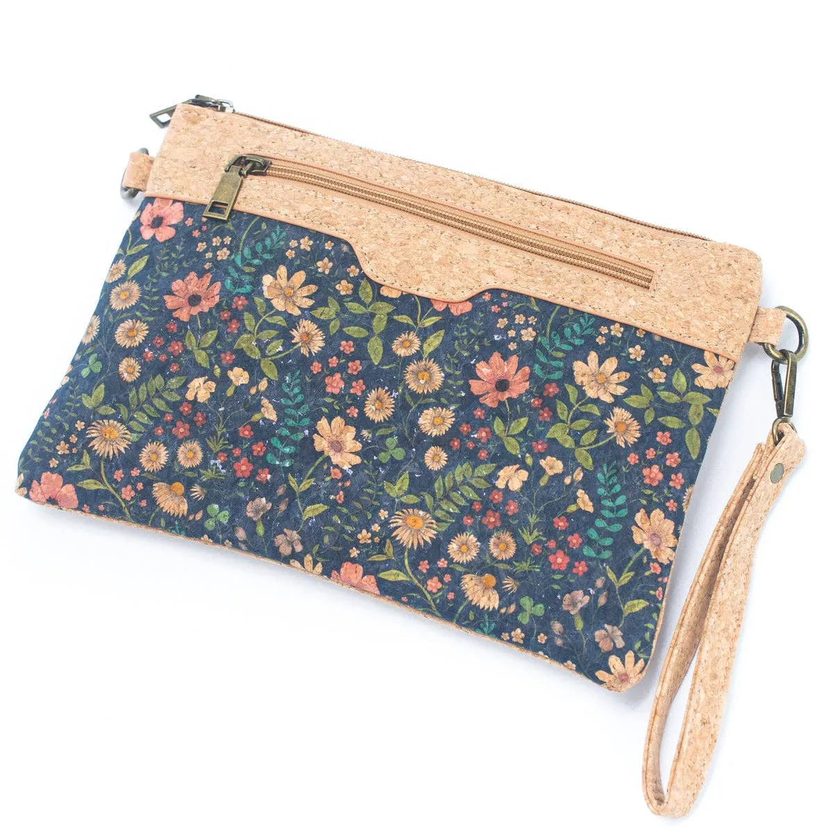 Natural Cork with Printed Design - Women's Crossbody and Clutch BAG-2248