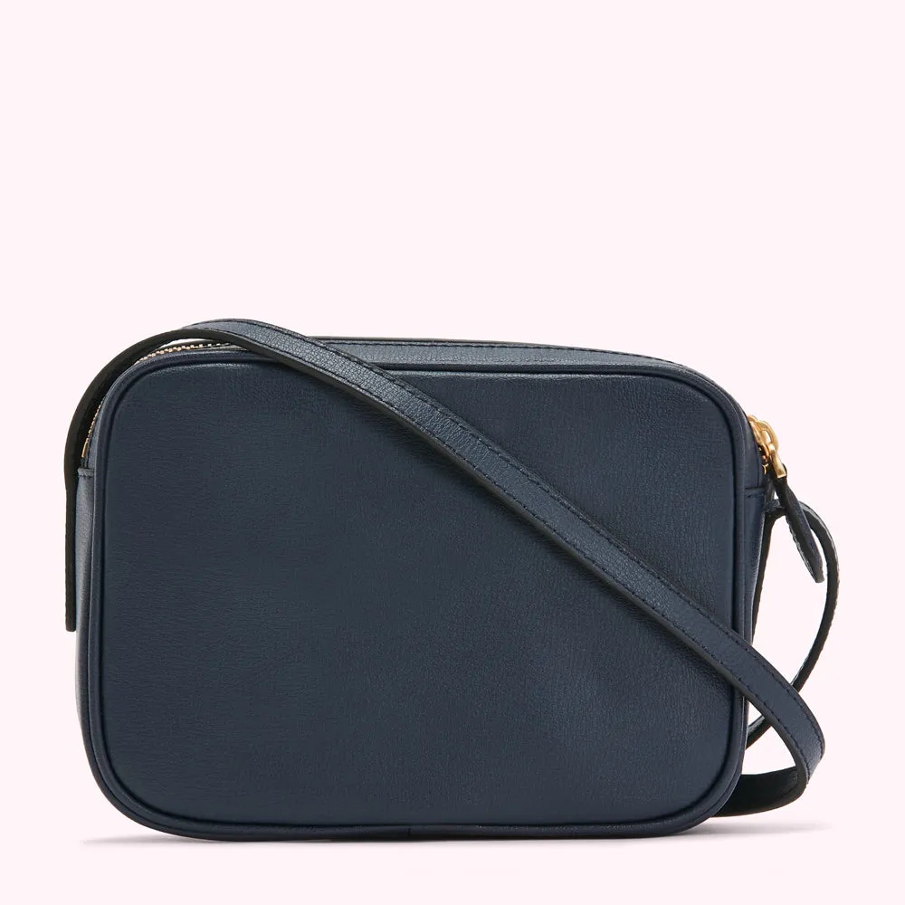 NAVY LEATHER COLE CROSSBODY BAG