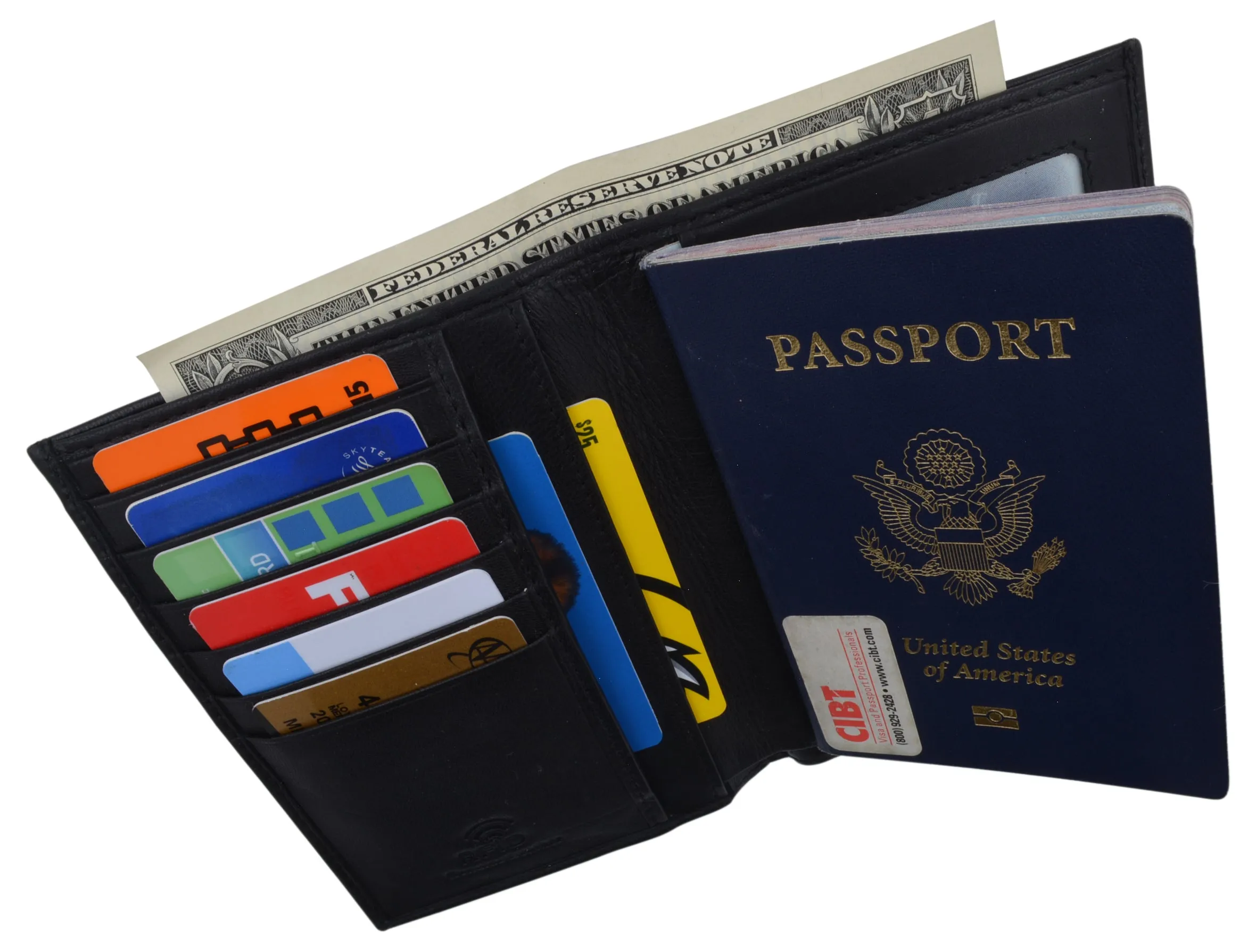 New Leather Travel Passport Holder Wallet For Men and Women Unisex RFID Blocking