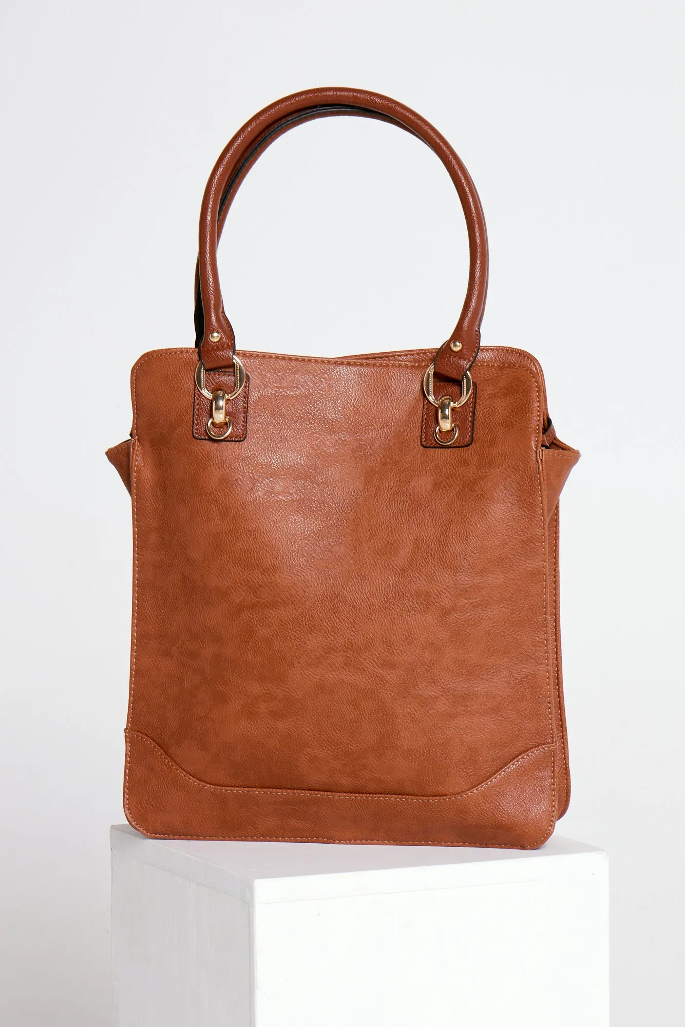 New York Tote Bag & Clutch - Brown