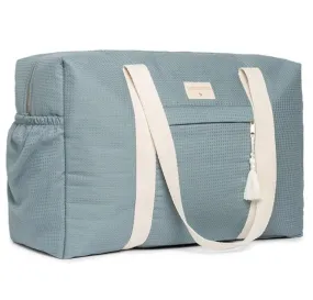 Nobodinoz Opera diaper bag waterproof 100% organic cotton - Stone Blue