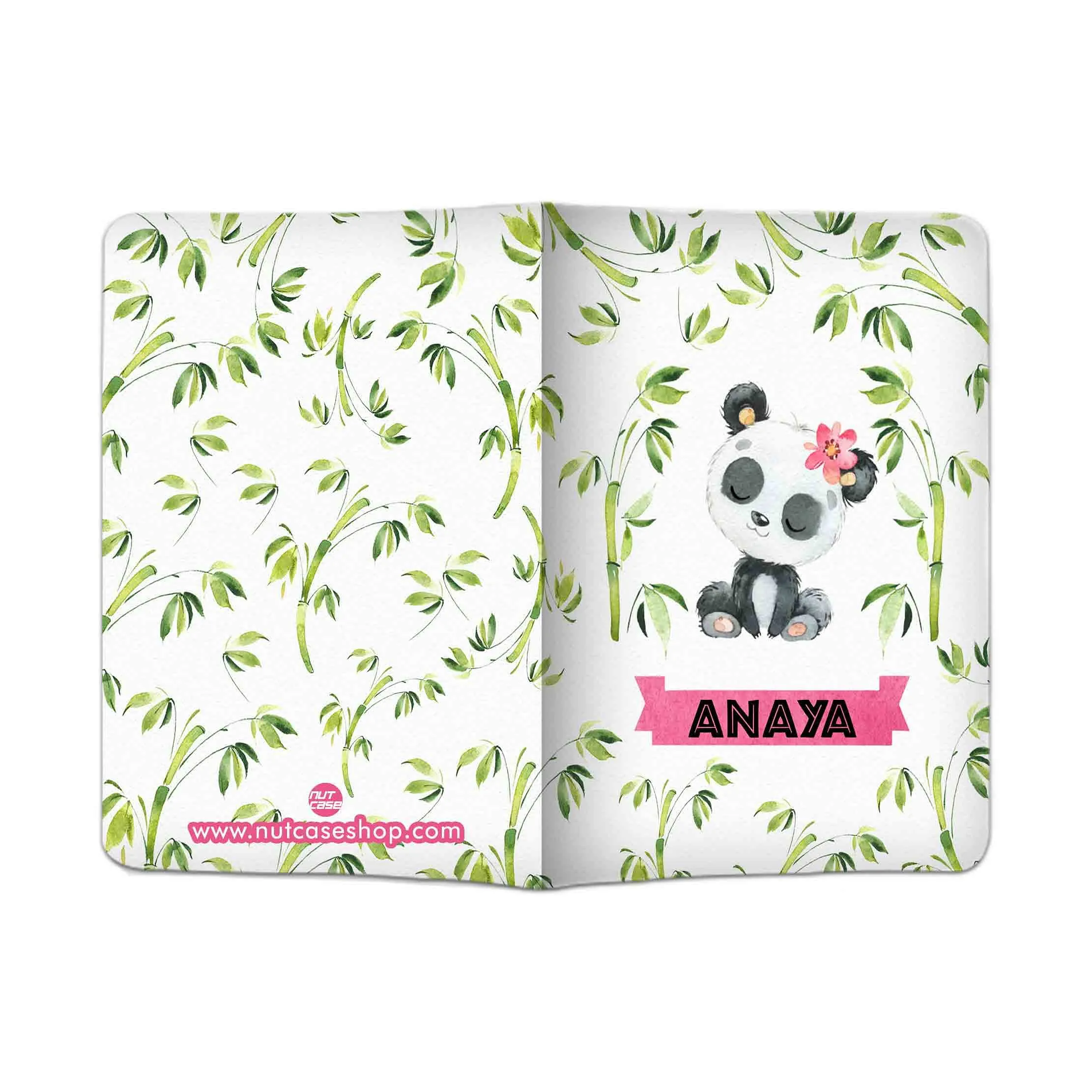 Nutcase Personalized Passport Cover PU Leather Polyfabric - Cute Panda