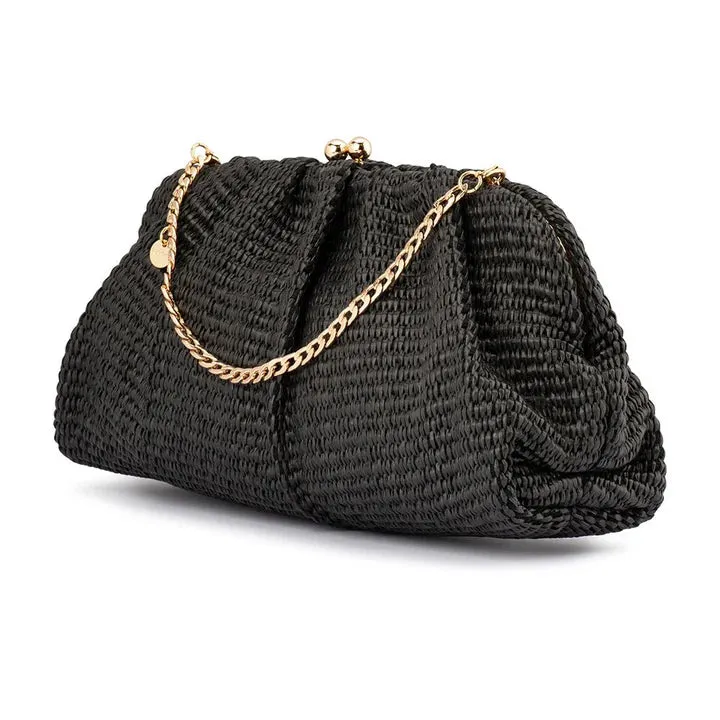 OB4806 QUEENIE GATHERED WOVEN CLUTCH