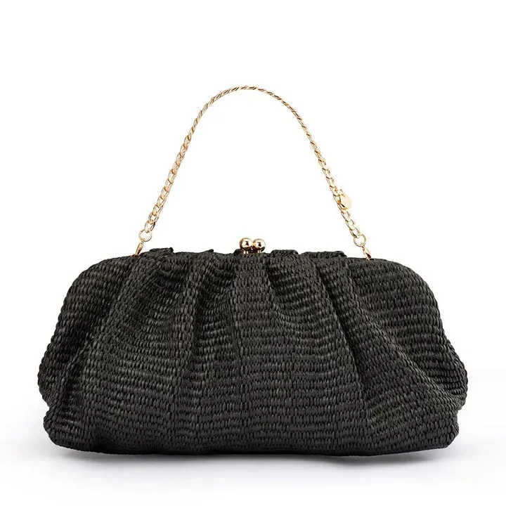 OB4806 QUEENIE GATHERED WOVEN CLUTCH