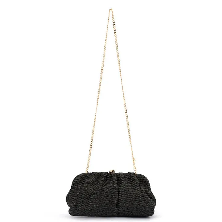 OB4806 QUEENIE GATHERED WOVEN CLUTCH