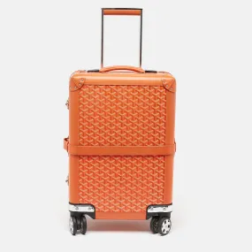 Orange Goyardine Coated Canvas Bourget PM Trolley Case