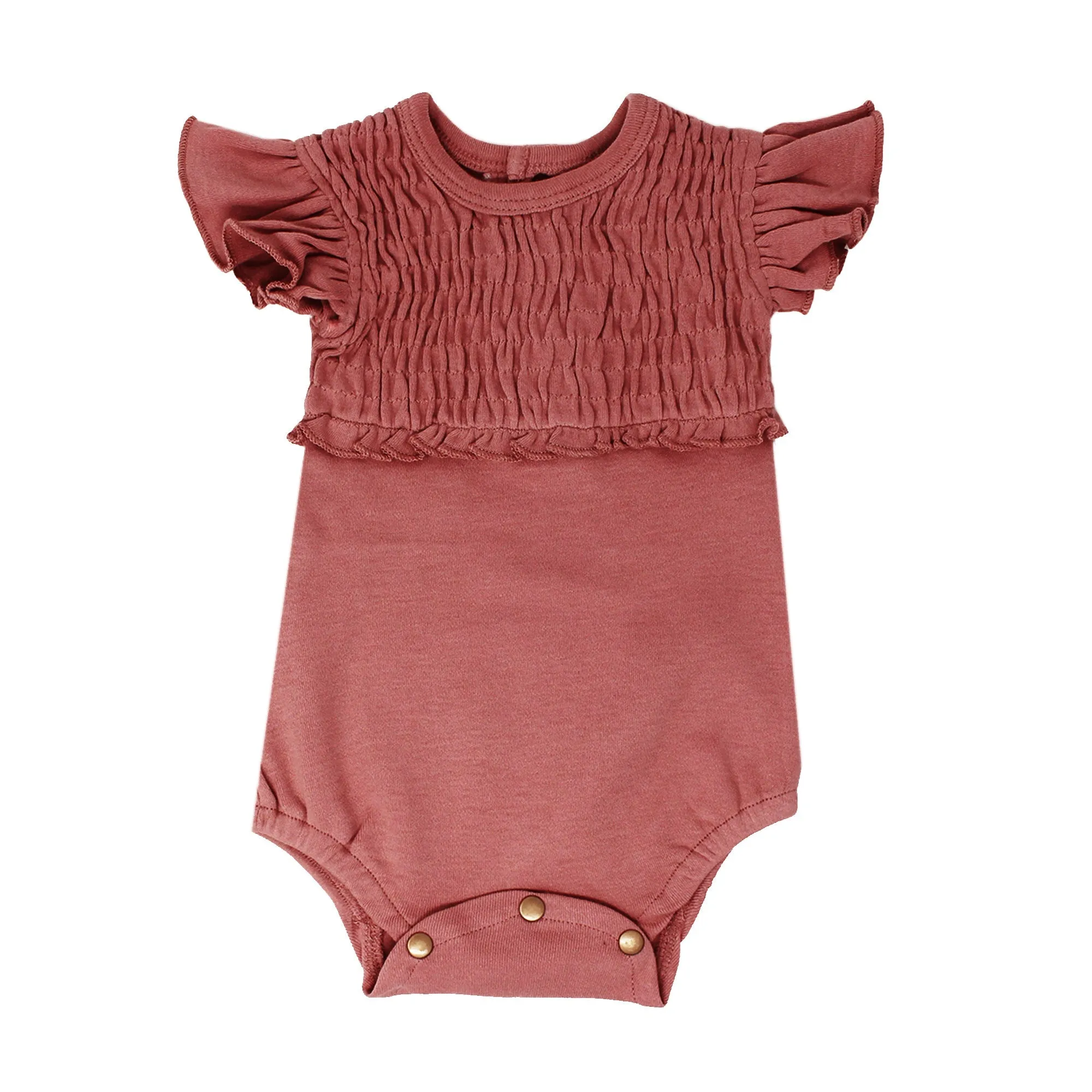 Organic Smocked S/Sleeve Bodysuits