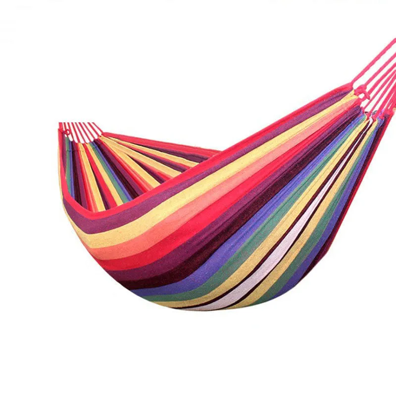 Outdoor Hammock Camping Thickened Sail Anti-Rollover Cloth Single Double Color Swing Student Lazy Bed Hanging Chair.